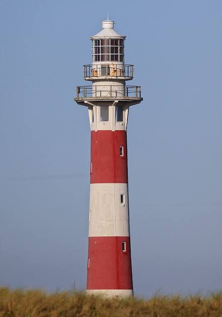 Red and white Belgian lighthouse